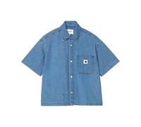 Carhartt WIP - Baumwollhemd - Damen / Frau - S/S Lovilia Shirt - S/S Lovilia Shirt W Stone Washed Blue für Damen aus Baumwolle - Größe XS Blau XS