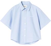 Carhartt WIP - Kurzes Hemd aus Baumwolle - Damen / Frauen - W' S/S Kaia Shirt - W' S/S Kaia Shirt Bleach White für Damen aus Blau M