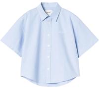 Carhartt WIP - Kurzes Hemd aus Baumwolle - Damen / Frauen - W' S/S Kaia Shirt - W' S/S Kaia Shirt Bleach White für Damen aus Blau S