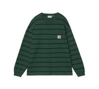 Carhartt WIP L/S Cardona Pocket T-Shirt Cardona Stripe, Natural / Dark Scarab, Garment dyed