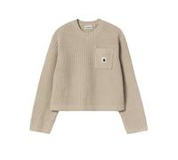 Carhartt Work In Progress Cropped Strickpullover mit Brusttasche in Beige, Größe S