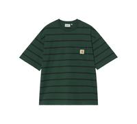 Carhartt WIP S/S Cardona Pocket T-Shirt Cardona Stripe, Natural / Dark Scarab, Garment dyed