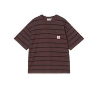 Carhartt WIP S/S Cardona Pocket T-Shirt Cardona Stripe, Natural / Palisander, Garment dyed