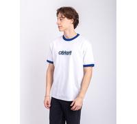 Carhartt WIP S/S Connection Script Ringer T-S White/Wolfsbane heavy enzyme wash M