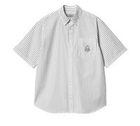 Carhartt WIP S/S Linus Shirt Linus Stripe Black White - Weiß / S
