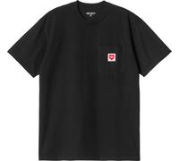 Carhartt WIP - T-shirt aus Bio-Baumwolle - Unisex - S/S Pocket Heart T-Shirt Black / Red - S/S Pocket Heart T-Shirt Black / Red für Herren schwarz M