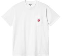 Carhartt WIP - T-shirt aus Bio-Baumwolle - Unisex - S/S Pocket Heart T-Shirt White / Red - S/S Pocket Heart T-Shirt White / Red für Herren Weiß XS