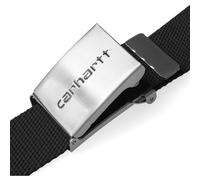 Carhartt WIP Textilgürtel Clip Belt Chrome Schwarz ONESIZE