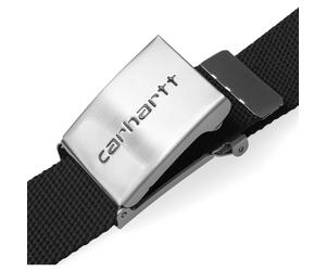 Carhartt WIP Textilgürtel Clip Belt Chrome Schwarz ONESIZE