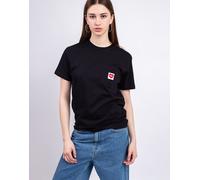 Damen T-Shirt - Pocket Heart - Black / Red,S,Schwarz