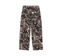 Carhartt WIP Women's Brandon Single Knee Pant Camo Feather Tree, Black, Heavy stone wash