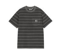 Carhartt WIP Women's S/S Hanson Pocket T-Shirt Hanson W Stripe, Black, Garment dyed