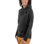Carhartt Women's Clarksburg Graphic Sleeve Pullover Sweatshirt (Regular Sizes), Carbon Heather, 1X Plus