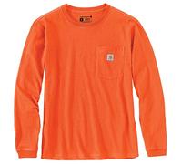 Carhartt Women's Loose Fit Heavyweight Long-Sleeve Pocket T-Shirt, Brite Orange, Small