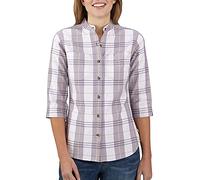 Carhartt Women's Regular Relaxed Fit 3/4 Sleeve Plaid Shirt, Gull Gray, Medium