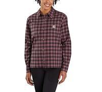 Carhartt Women's Rugged Flex Loose Fit Midweight Flannel Long-Sleeve Plaid Shirt, Amethyst Smoke, XX-Large