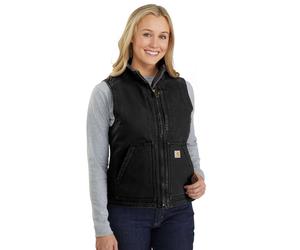 Carhartt Women's Sherpa Lined Mock Neck Vest Black XL