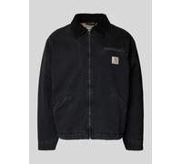 Carhartt Work In Progress Jeansjacke mit Umlegekragen und Reißverschluss Modell 'DETROIT' in Black, Größe XL