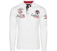 Carisma Casual Herren Longsleeve Langarmshirt Sweatshirt Poloshirt Regular Fit mit Hochwertigen Stickerei 3439 White XXL