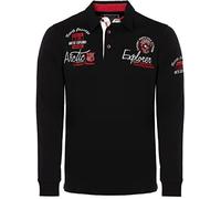 Carisma Casual Herren Longsleeve Langarmshirt Sweatshirt Poloshirt Regular Fit mit Hochwertigen Stickerei 3439 Black XL