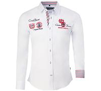 Carisma Herren Hemd Langarm aus 97% Baumwolle• Langarm-Hemd mit Stickerei für Männer • Freizeithemd Business-Hemd für Hochzeit und Beruf • Herren Shirts Regular Fit 8004 White 5XL