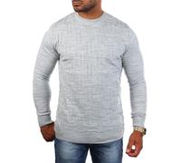 Carisma Herren Leichter Feinstrick Pullover Uni Rundhals Ausschnitt 7814, Grösse:L, Farbe:Grau