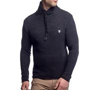 Carisma Herren Strick-Pullover mit Stehkragen | Männer Winter Stehkragen-Pullover |stylischer Herren Strick-Pulli | Warmer Männer Pulli Grobstrick | angenehmer Herren Pullover 7576 Anthra L