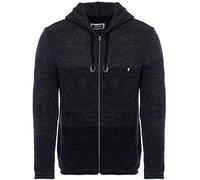 Carisma Herren Strickjacke für Winter und Übergang • Angenehme Männer Freizeit-Jacke mit Farbverlauf • Herren Zipper mit Seitentasche 7397 Anthra-Black L