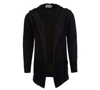 CARISMA Herren Strickjacke Herren Jacke mit Kapuze 7601, Black, S