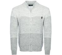 Carisma Herren Strickjacke mit Stehkragen • Angenehme Männer Freizeit-Jacke mit Farbverlauf • Herren Zipper mit Seitentasche 7778 Grey XXL