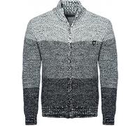 Carisma Herren Strickjacke mit Stehkragen • Angenehme Männer Freizeit-Jacke mit Farbverlauf • Herren Zipper mit Seitentasche 7778 Black 3XL