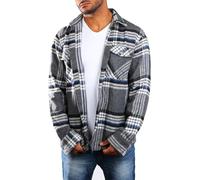 Carisma Herren warmes Flanell Holzfäller Karo Hemd Dicke weiche Qualität Regular fit kariert 8615, Grösse:M, Farbe:Grau