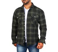 Carisma Herren warmes Flanell Holzfäller Karo Hemd Dicke weiche Qualität Regular fit kariert 8615, Grösse:XXL, Farbe:Khaki (8517)