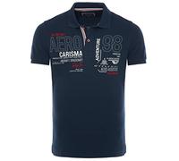 Carisma Kurzarm Poloshirt für Herren 100% Baumwolle ? Herren Polo Shirt mit Stickerei ? Angenehmes Regular Fit Shirt für Büro und Freizeit 4666 Navy S