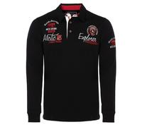 Carisma Langarm-Polo Herren schwarz, XXL