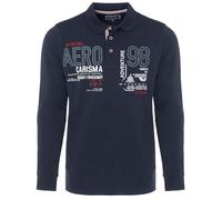 Carisma Langarm Poloshirt für Herren 100% Baumwolle ? Herren Langarmshirt mit Stickerei ? Angenehmes Regular Fit Longsleeve für Büro und Freizeit 3445 NA XL