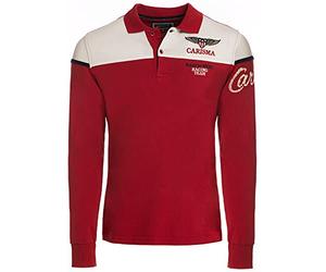 Carisma Langarm Poloshirt für Herren 4XL, Rot 100% Baumwolle • Herren Langarmshirt mit Stickerei • Angenehmes Regular Fit Longsleeve 3432 Red 4XL