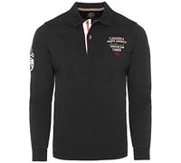 Carisma Langarm Poloshirt für Herren 4XL, Schwarz 100% Baumwolle • Herren Langarmshirt mit Stickerei • Angenehmes Regular Fit Longsleeve 3438 Black 4XL