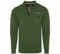 Carisma Langarm Poloshirt für Herren L, Grün 100% Baumwolle • Herren Langarmshirt mit Stickerei • Angenehmes Regular Fit Longsleeve 3438 Khaki XL