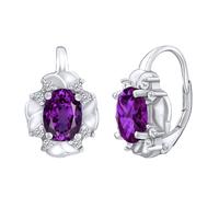 CARISSA Silberohrringe mit synthetischem lila Amethyst