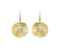 CARISSIMA Damen-Ohrhänger Wirbel-Scheibe gebürstet Zirkonia 12x21,5mm