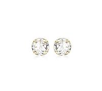 CARISSIMA Damen-Ohrstecker 18ct 6mm Round Stud Earrings 750 Gelbgold Zirkonia transparent Rundschliff - 7.58.7009