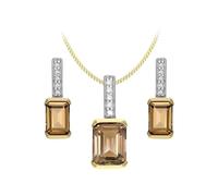 CARISSIMA Damen SchmuckSet 9 Karat (375) Gelbgold Diamant 460 mm 1.45.1604