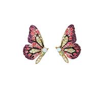 Caritierily Bunte Kristall-Schmetterlings-Ohrringe mit Strass Bunte Ohrringe Weibliche übertriebene europäische und amerikanische Retro-Ohrringe Verrückte Ohrringe (Purple, One Size)