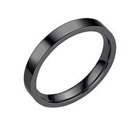 Caritierily Halskette Zwei Ringe 3MM Edelstahl Massive Ringe Ehering Ringe Für Frauen Ringe Für Männer Glatte Ringe Geometrie Ringe Größe 6 13 Heer Der Ringe Teil 2 (Black, 8)