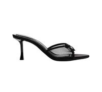Carkuolary Damen Bow-Adorned Mesh High Heel Sandalen - Open Toe Kitten-Heel Pantoletten with Gauze Design Sommer Party Hochzeit Prom Dress Schuhe für Frauen Damen Mädchen Schwarz Große 35