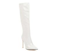 Carkuolary Womens Knee Hohe Stiefel Sexy Pointed Toe Stiletto High Heel Long Herbst Stiefel Mode & Klassischer Dress Schuhe für Frauen Mädchen Damen Weiß Große 43