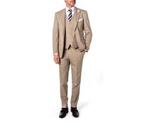 Carl Gross Anzug Herren Regular Fit V-Ausschnitt Schurwolle beige, 52