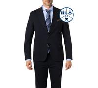 Carl Gross Sakko Herren Extra Slim Fit Reverskragen Jersey blau, 58