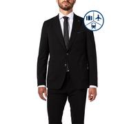 Carl Gross Sakko Herren Extra Slim Fit Reverskragen Jersey schwarz, 94